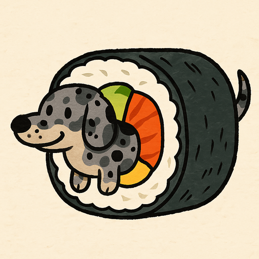 sausage dog sushi t-shirt - dapple