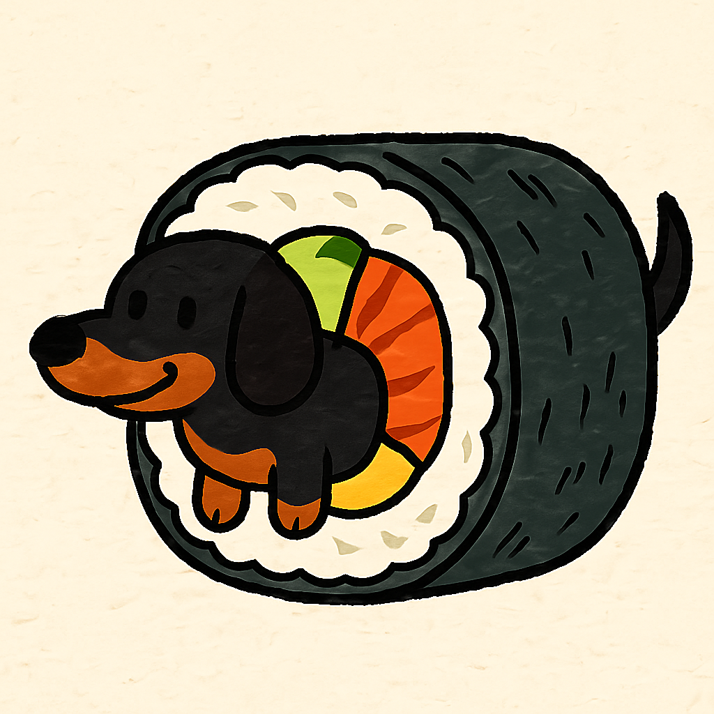 sausage dog sushi t-shirt - classic